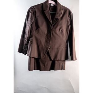 TSE Women Skirt Suit Brown Cotton Blend US Size 4